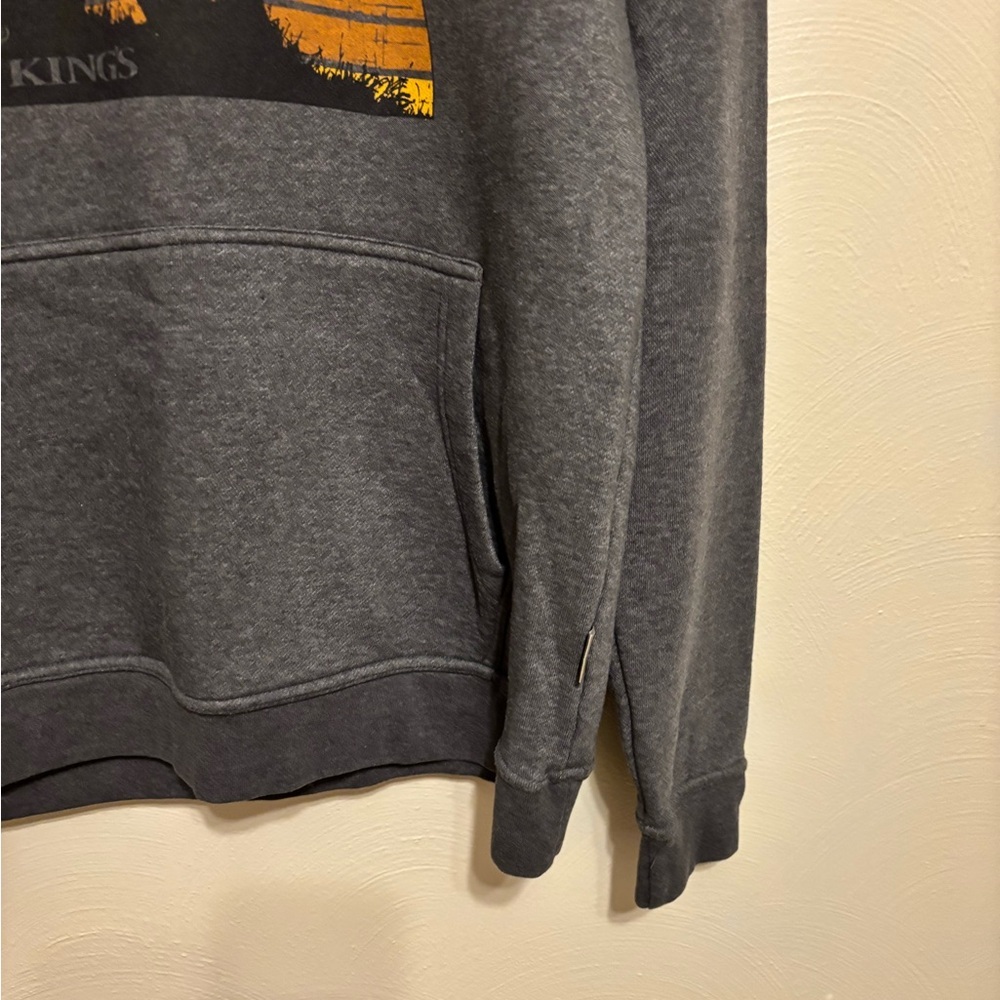 Kings Camo Deer Graphic Hoodie Men’s M Gray Outdoor Hunting Pullover - Picture 7 of 8